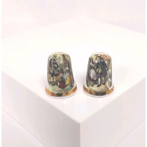 Set Of 2 Finsbury Bone‎ China Thimbles - Baroque Figures